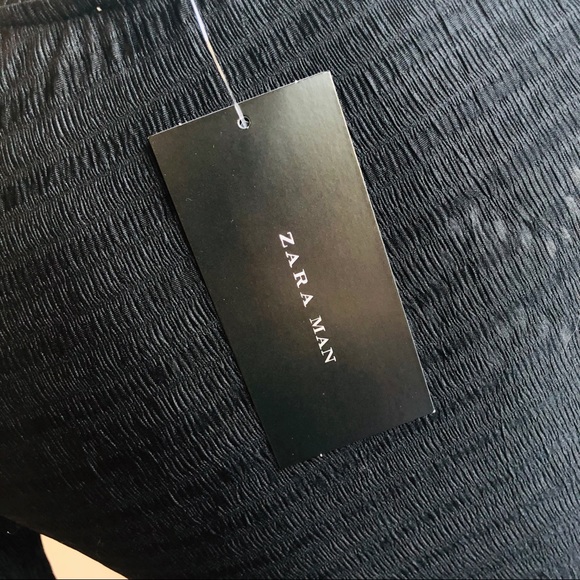 5/$25 ZARA black quarter sleeve shirt - Picture 7 of 8
